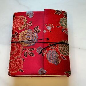 Red Floral Notepad Journal with Handmade Paper